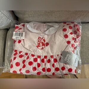 Disney Baby Red and White Polka Dot Short Sleeve Dress